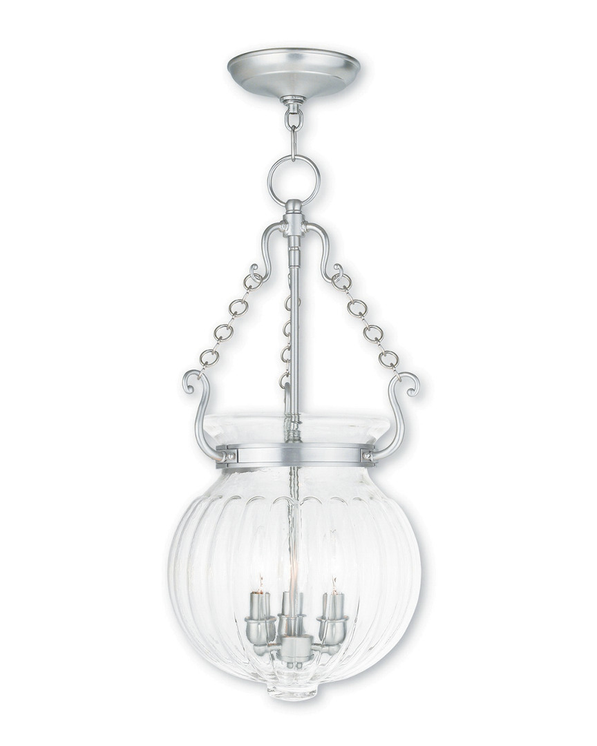 Livex Lighting Discontinued Livex Everett 3-light Brushed Nickel Pendant