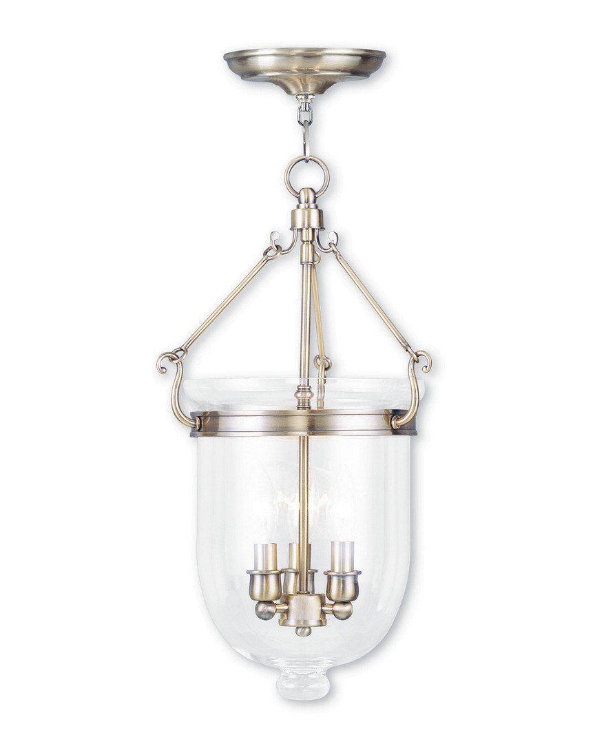 Livex Lighting Livex Jefferson 3-light Antique Brass Chain Lantern