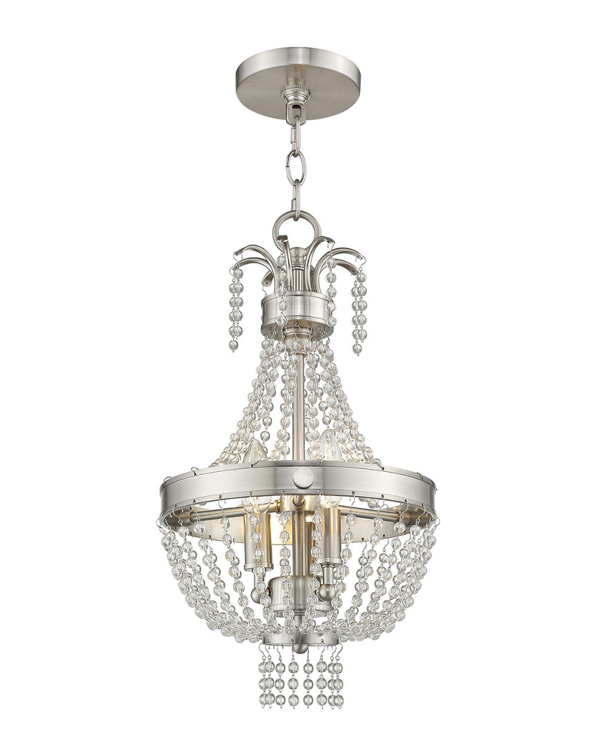 Livex Lighting Livex Valentina 3-light Brushed Nickel Pendant