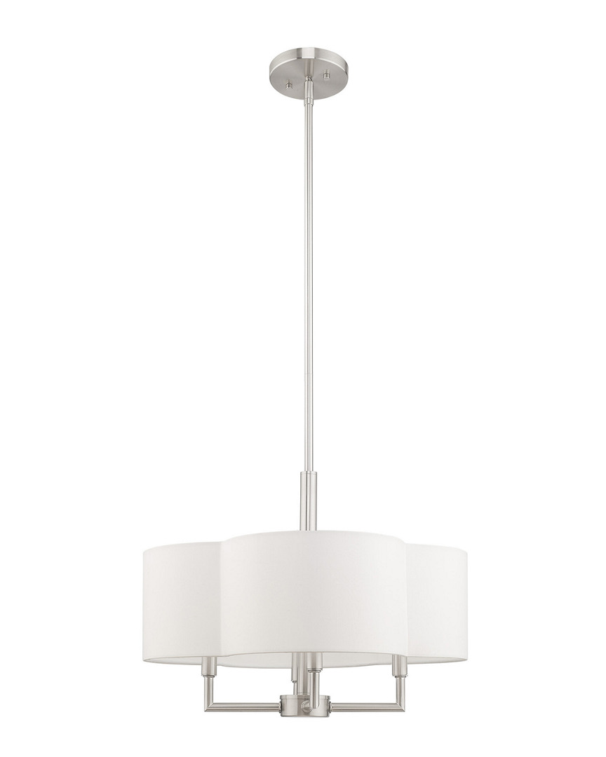 Livex Lighting Meridian 4 Lt Brushed Nickel Pendant Chandelier