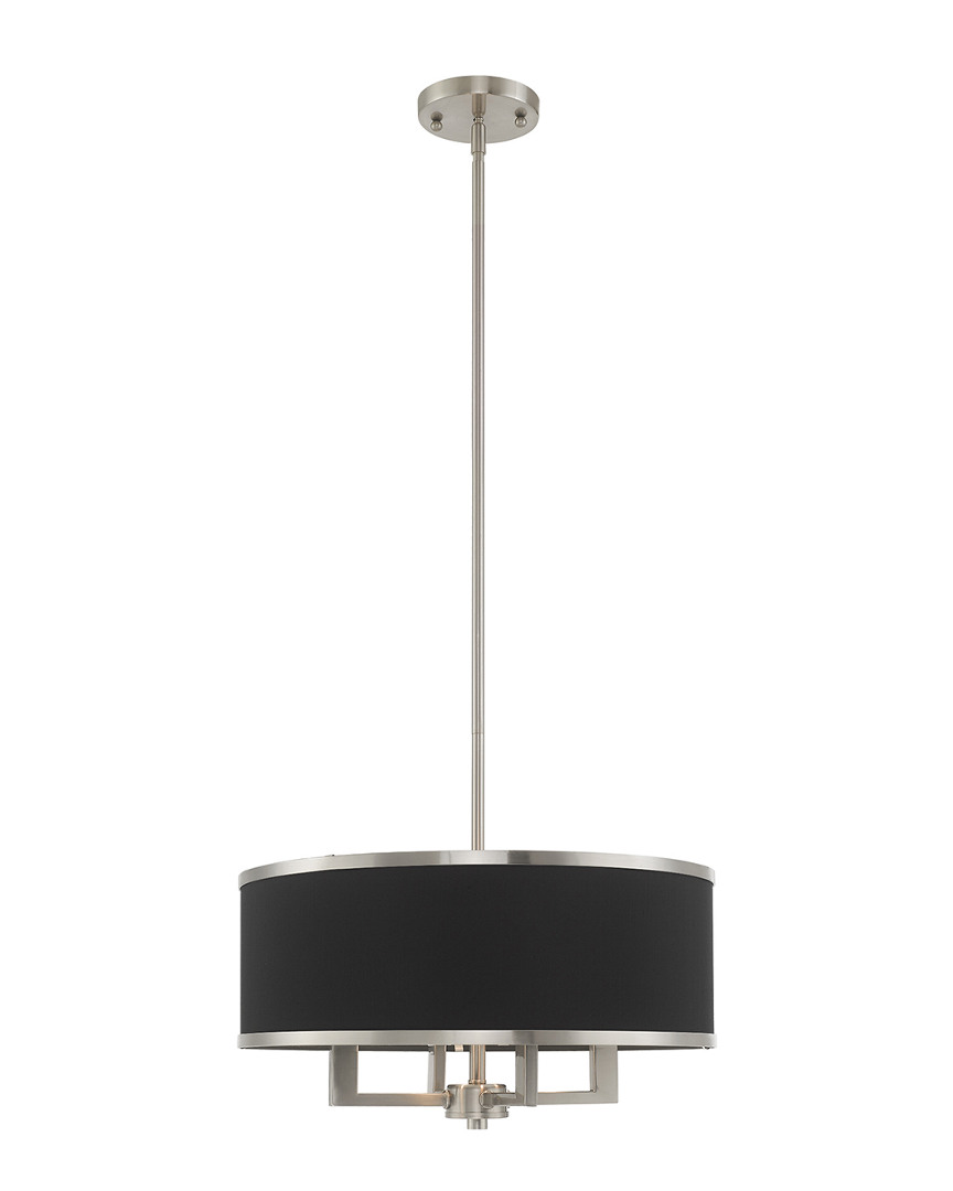 Livex Lighting Livex Park Ridge 4 Lt Brushed Nickel Pendant Chandelier