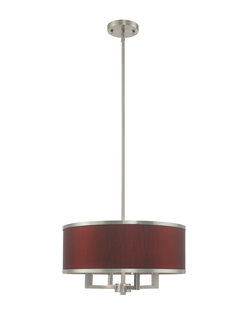 Livex Lighting Livex Park Ridge 4 Lt Brushed Nickel Pendant Chandelier