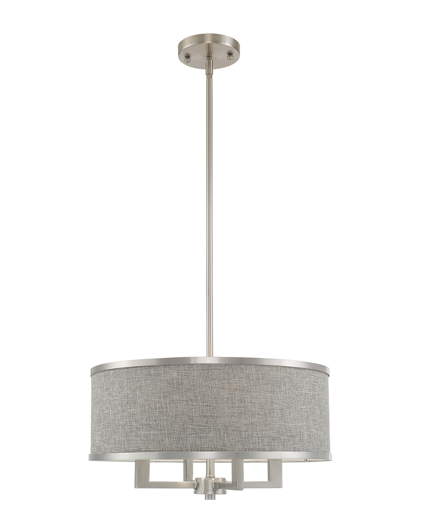 Livex Lighting Livex Park Ridge 4 Lt Brushed Nickel Pendant Chandelier