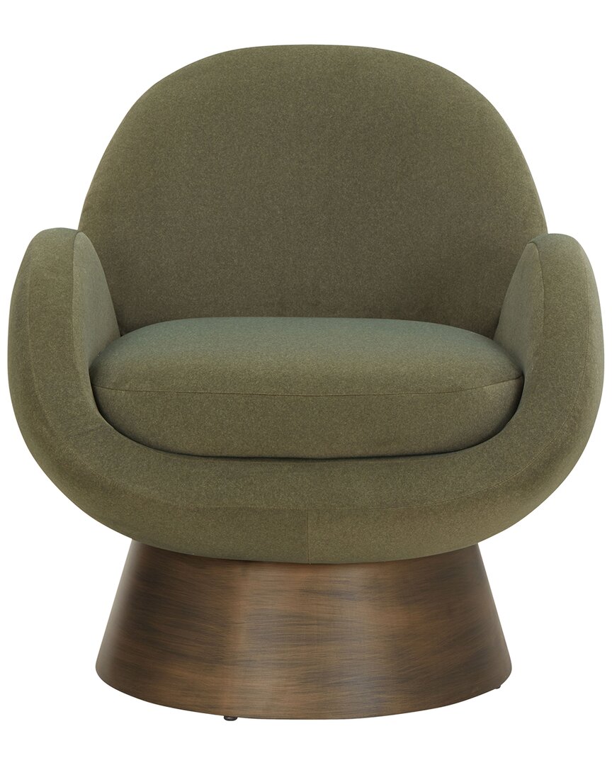 Safavieh Couture Paolini Metal Base Accent Chair In Green