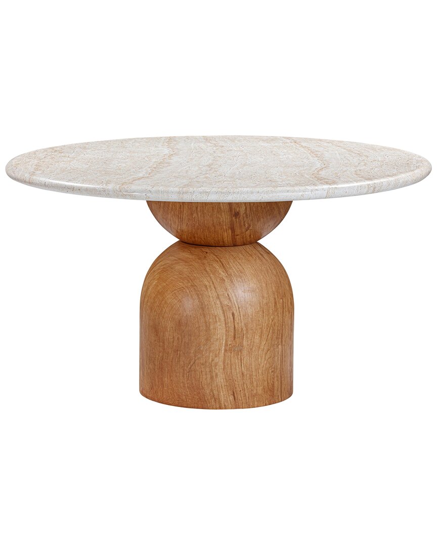 Tov Furniture Cynthia Travertine Concrete Indoor/outdoor 54in Round Dining Table