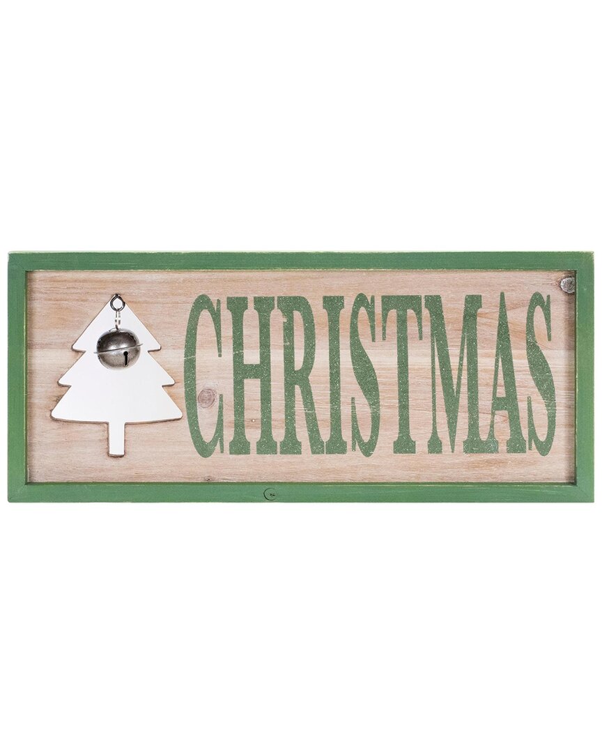 Melrose International Wood Framed Christmas Bell Sign
