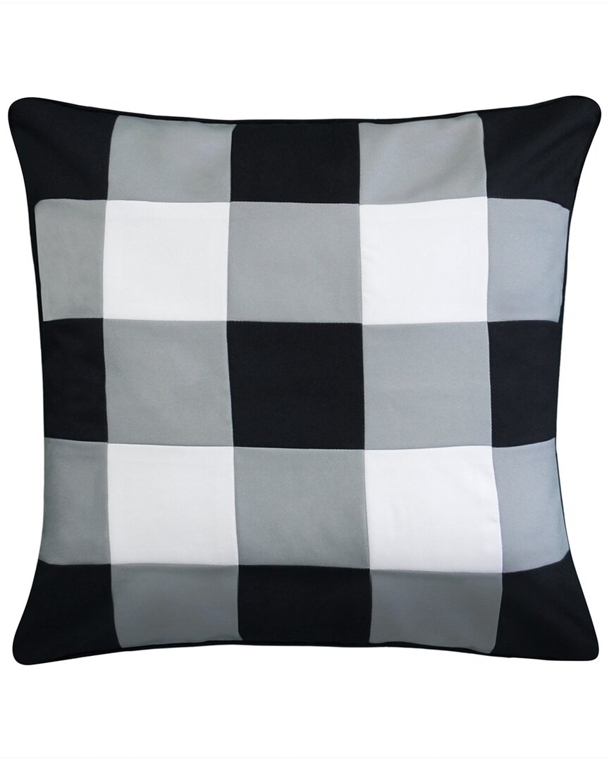 Edie Home Outdoor Gingham Decorative Pillow In Black