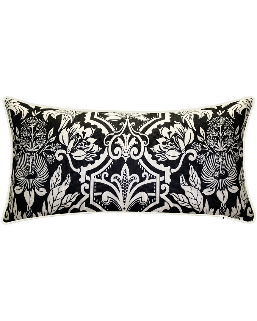 Edie Home New York Botanical Garden Alhambra Lumbar Decorative Pillow In Black