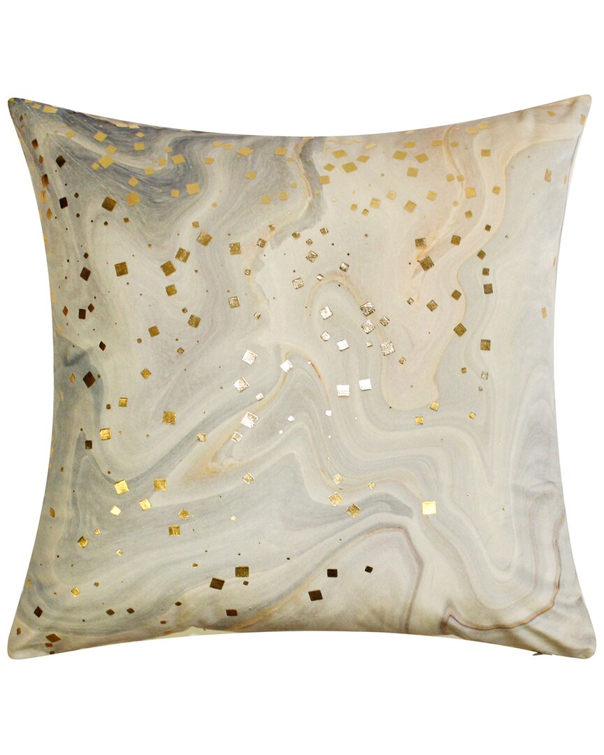 Edie Home Quartz Marble Metallic Decorative Pillow In Blush