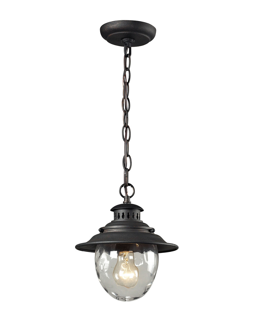 Artistic Home & Lighting Searsport 1 Light Outdoor Pendant In Weathered Charcoal In Black