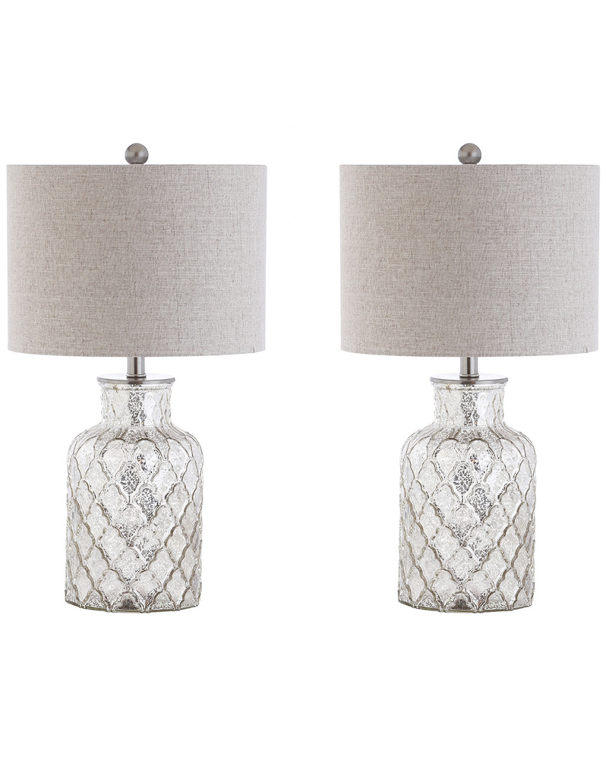 Jonathan Y Designs 24.5in Set Of 2 Alvord Led Glass Table Lamps
