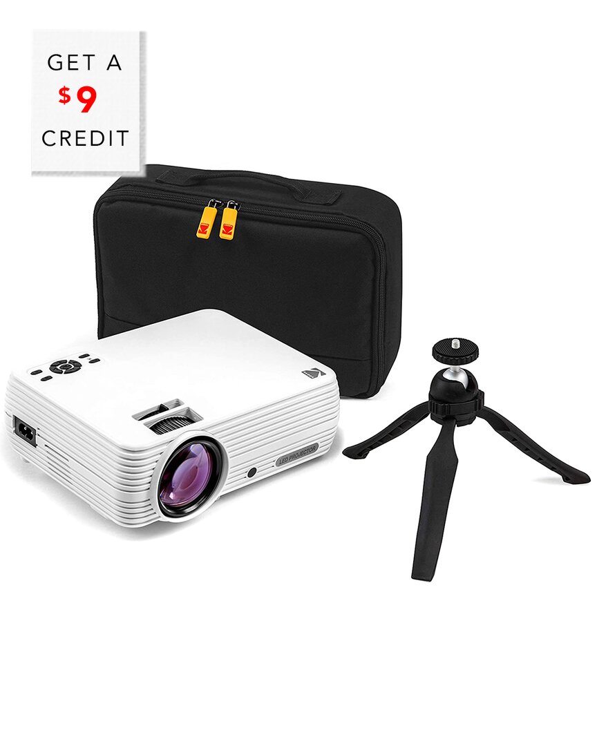 Kodak Flik X7 Portable Projector, 720p Home Projector With Carry Case In White