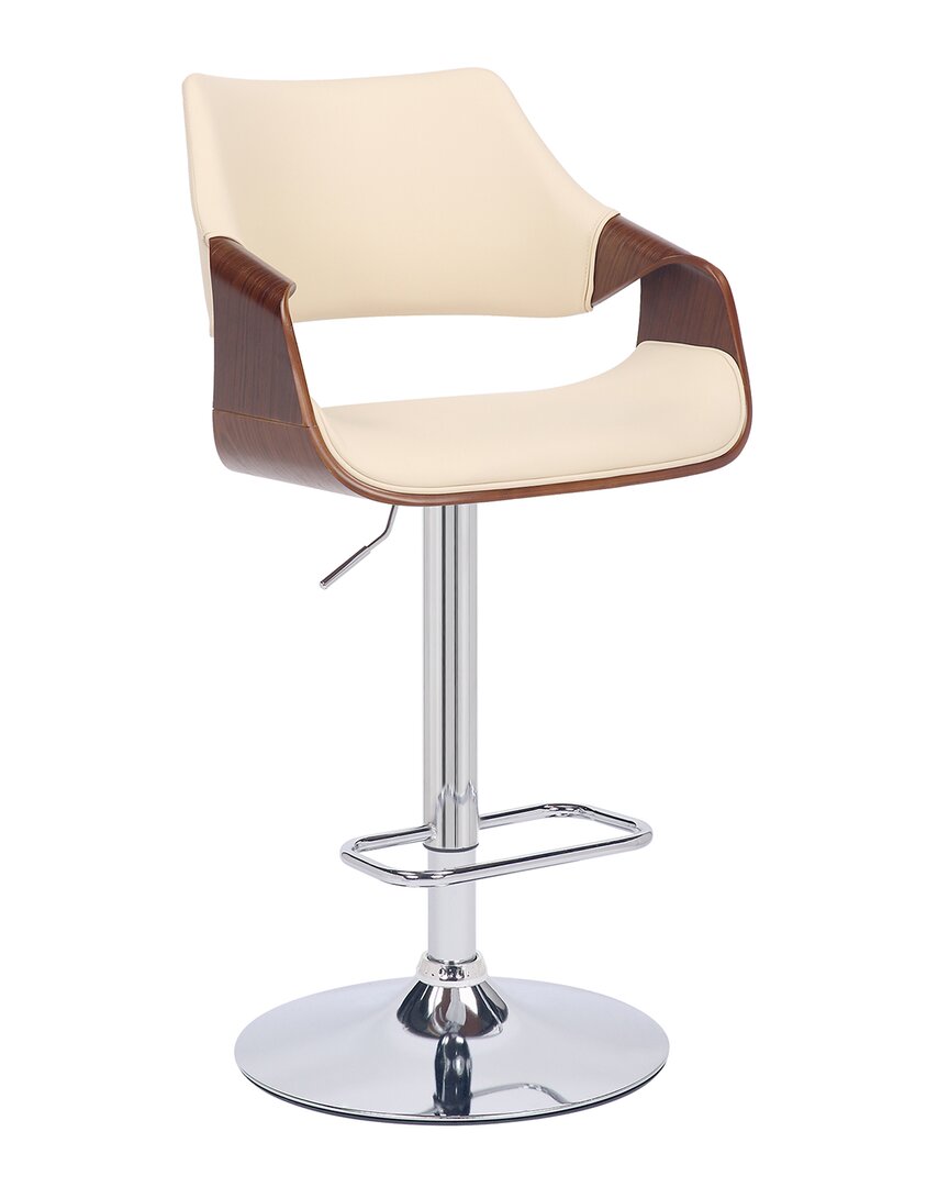Armen Living Aspen Adjustable Swivel Bar Stool In Cream