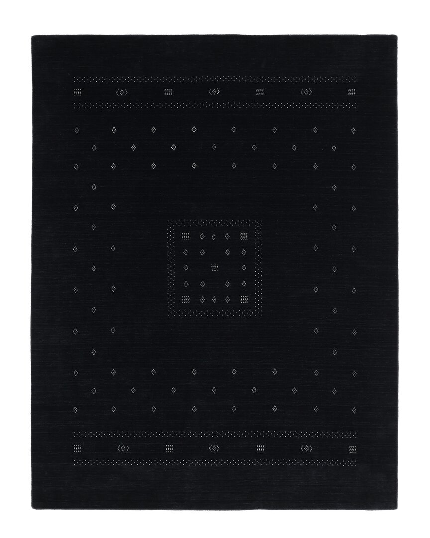 Solo Rugs Simi Bohemian Tribal Hand-loomed Wool-blend Area Rug In Black