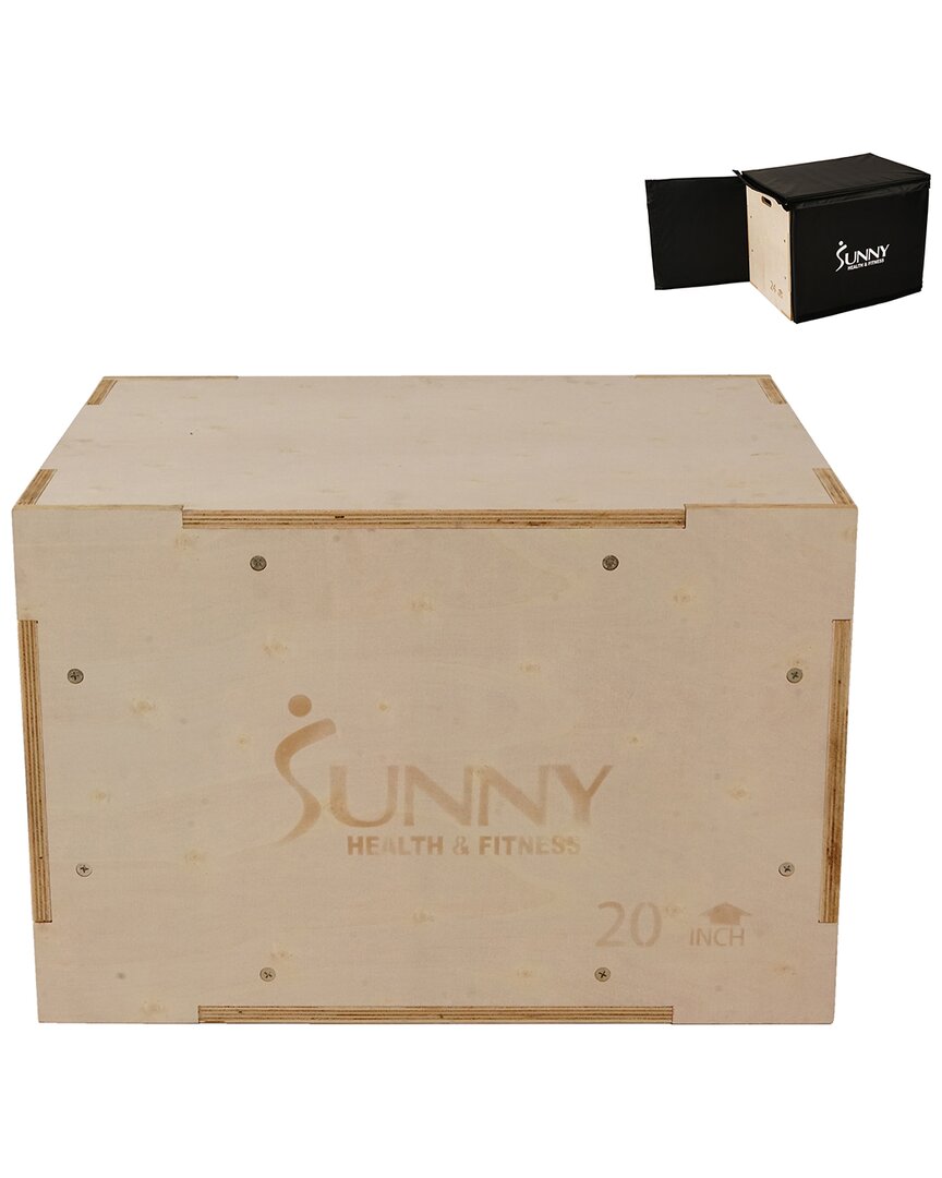 Sunny Health & Fitness Wood Plyo Box With Cover