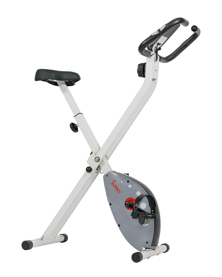 Sunny Health & Fitness Magnetic Foldable Exercise Bike In Gray