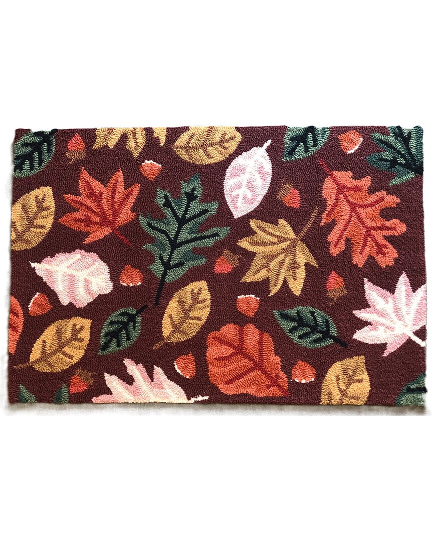 The Rug Market Leaf Toss 24x36in Doormat In Brick