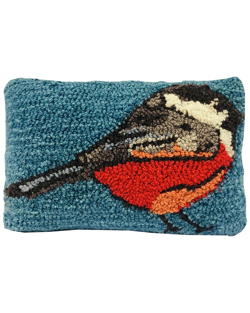 The Rug Market Chickadee 8x12in Pillow In Teal