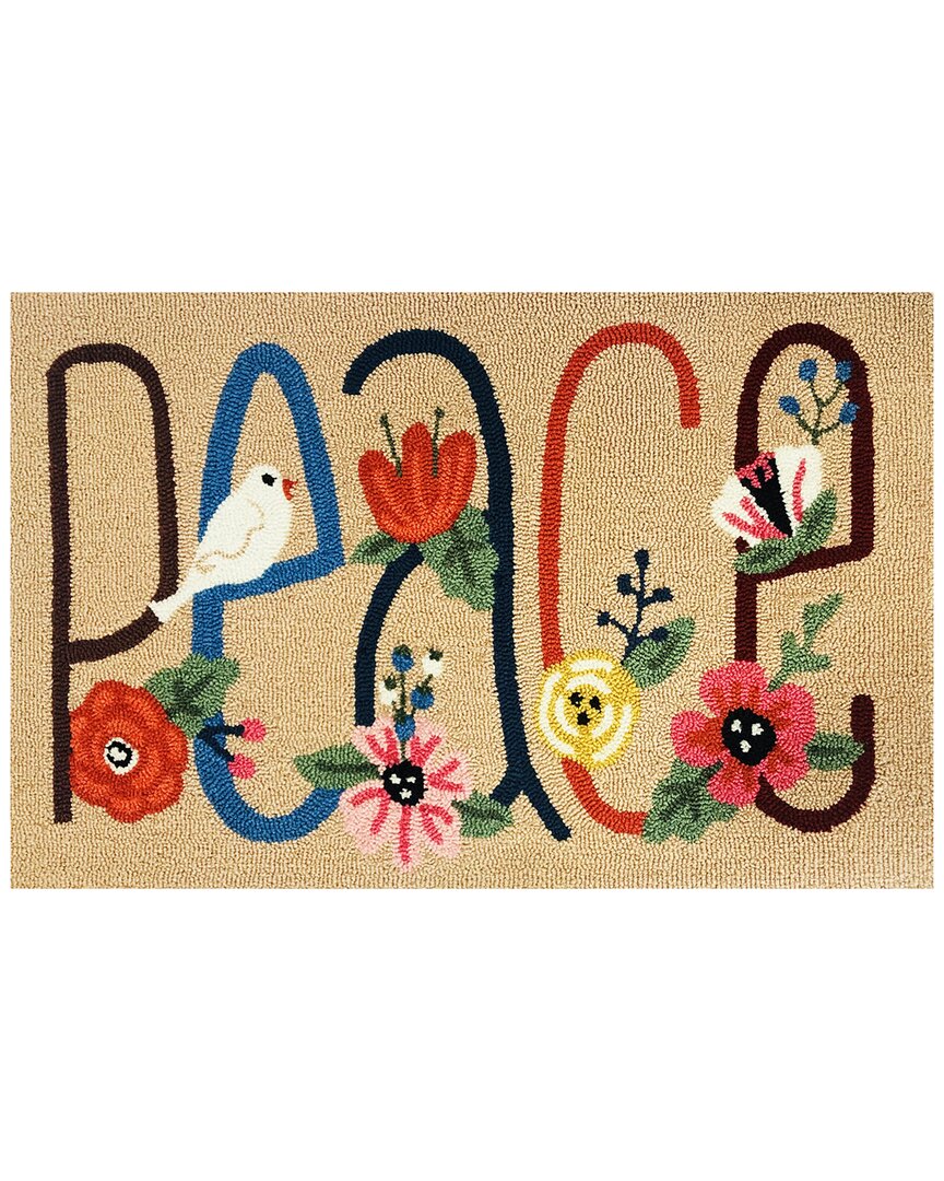 The Rug Market Peace 30x48in Doormat In Tan