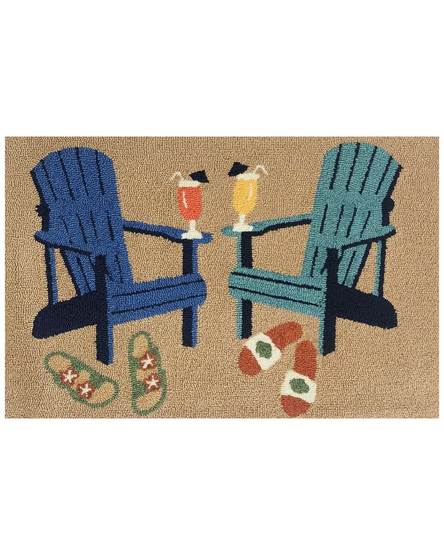 The Rug Market Beach Drinks 30x48in Doormat In Brown