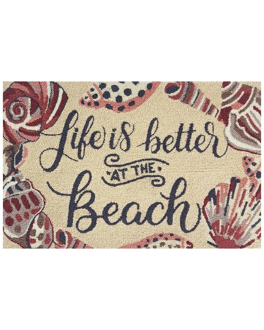 The Rug Market Life's A Beach 30x48in Doormat In Cream