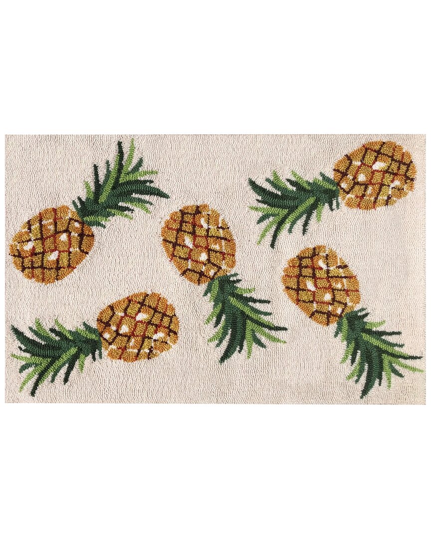 The Rug Market Pineapple Toss 30x48in Doormat In Ivory