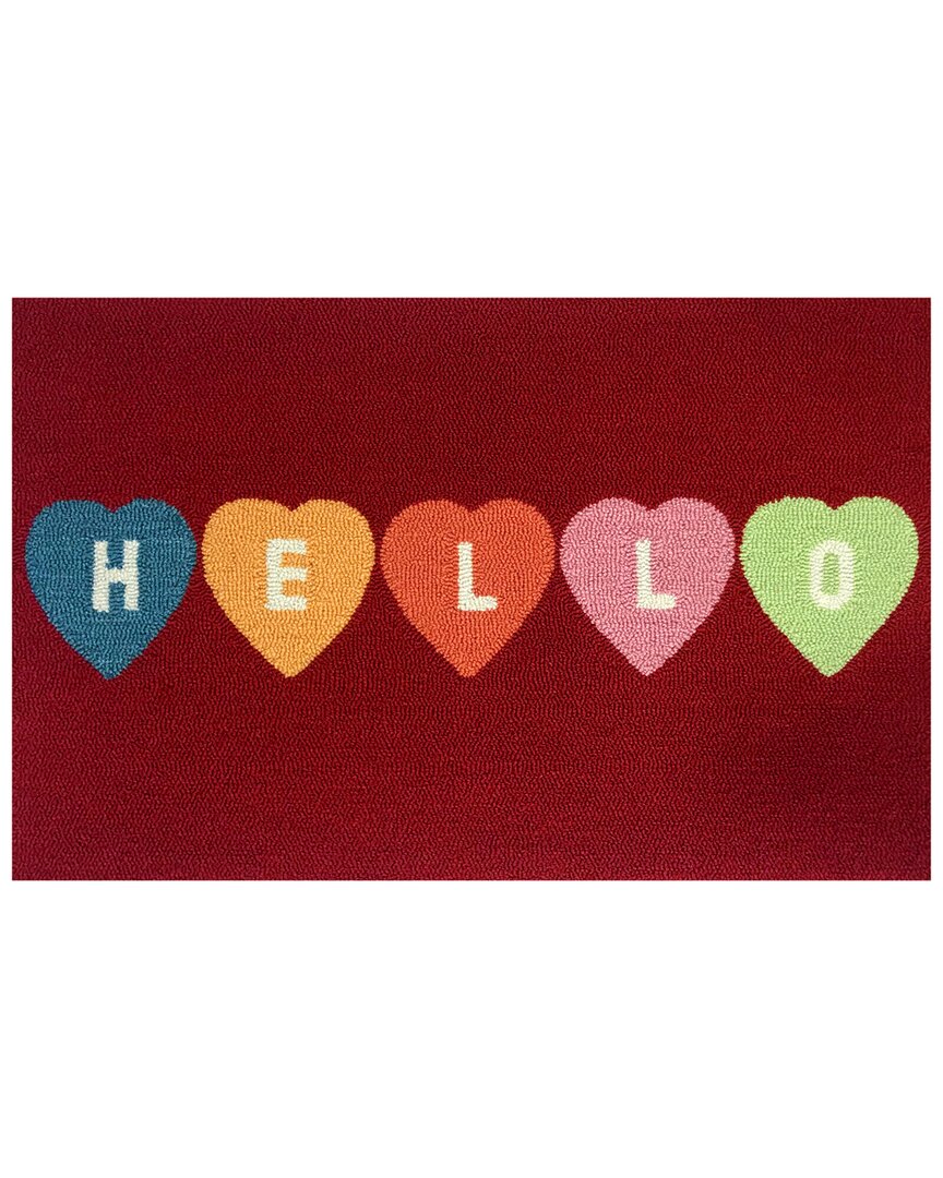 The Rug Market Convo Heart Hello 24x36in Doormat In Red