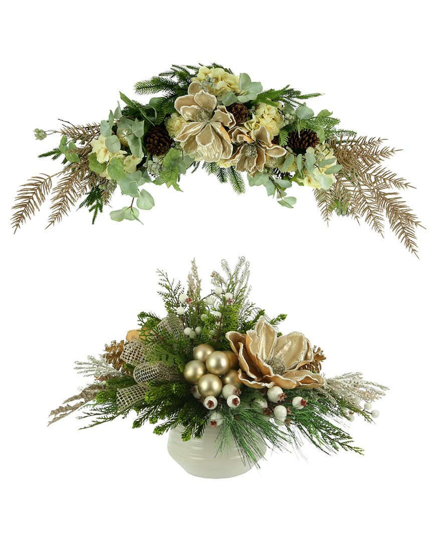 Creative Displays Champagne Magnolia Christmas Bundle In Champagne