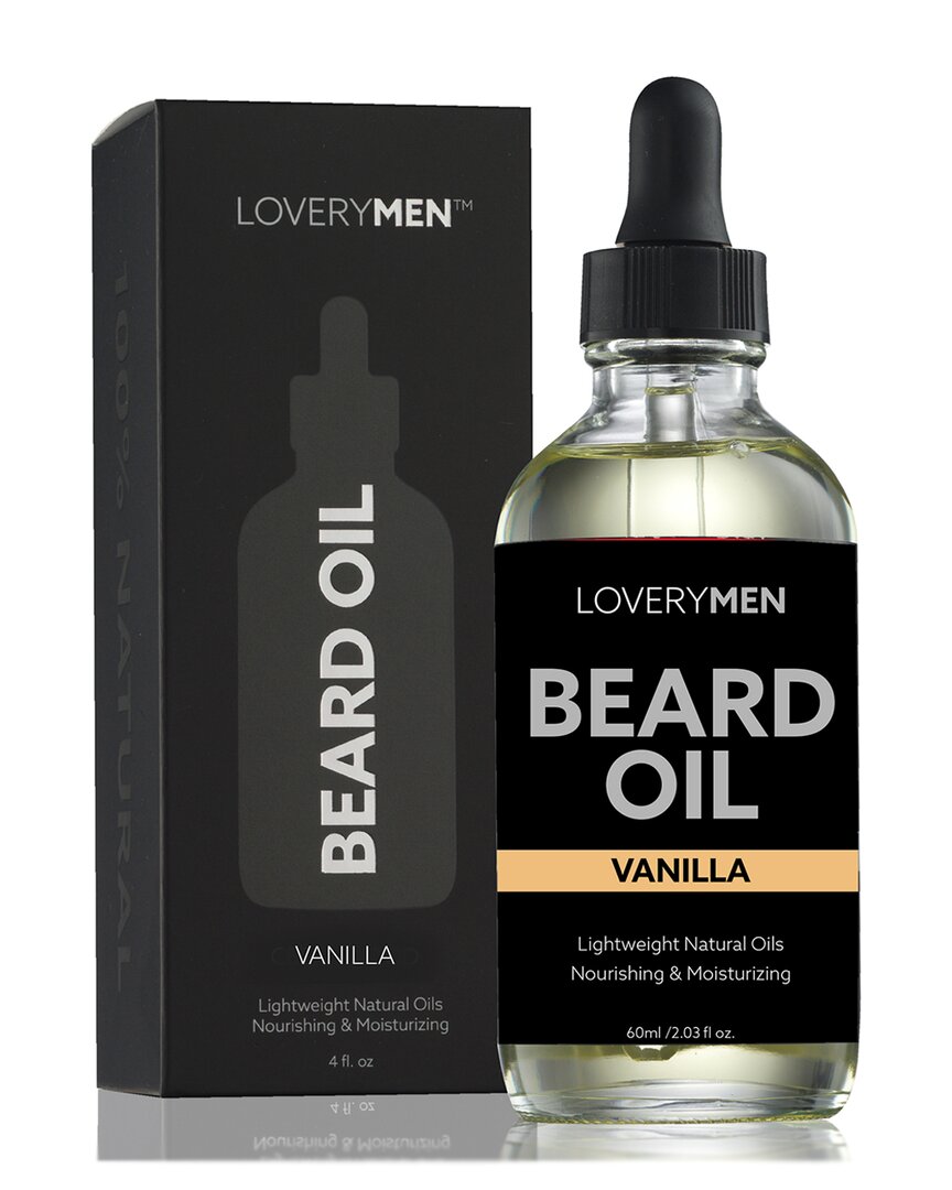 Lovery 4oz Vanilla Scented Beard Oil In Black