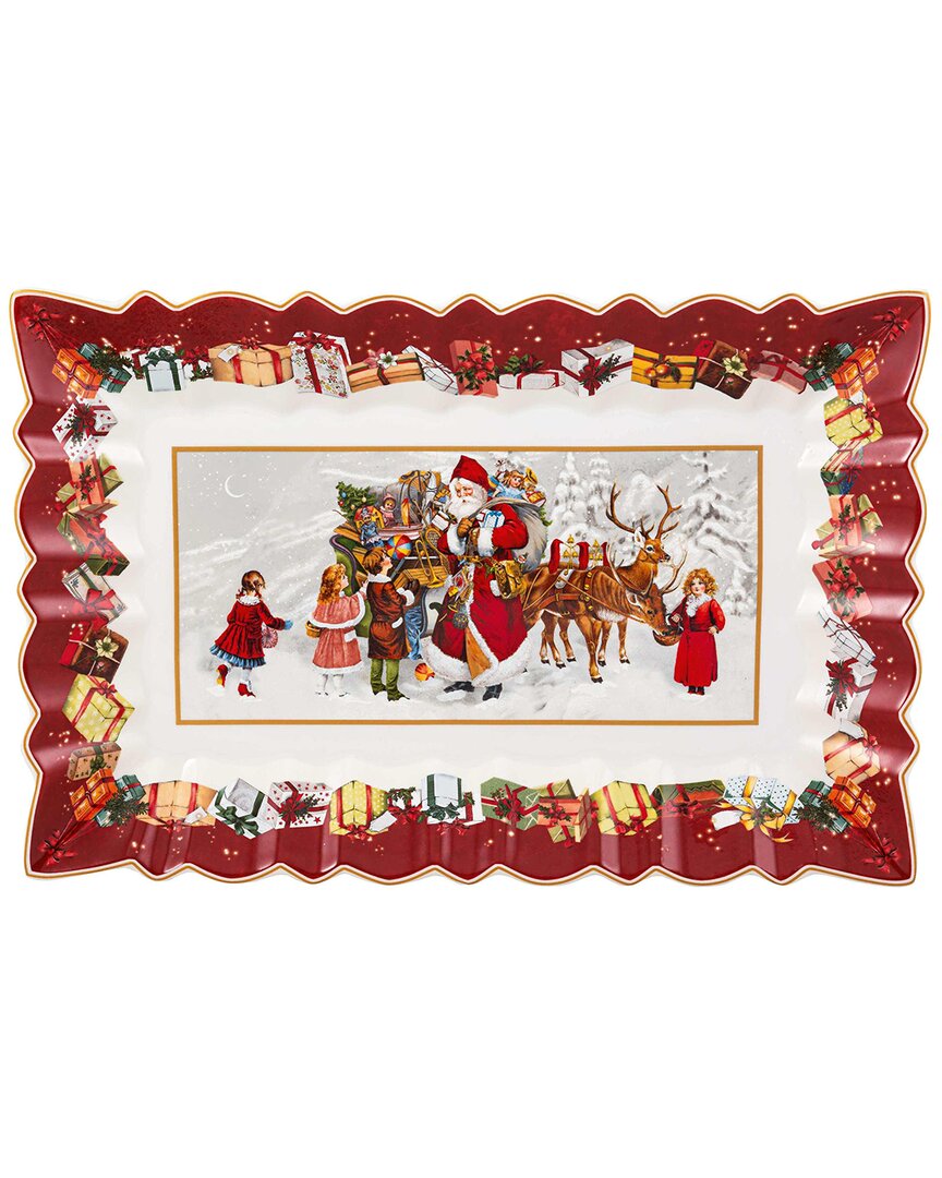 Villeroy & Boch Toy's Fantasy Cake Plate Santa And Kids, Rectangular