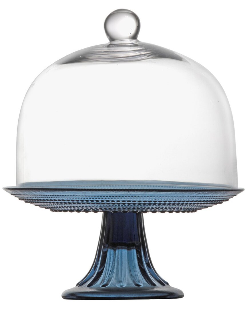 Fortessa Jupiter Cornflower 8.5" Cake Stand And Dome Set In Blue