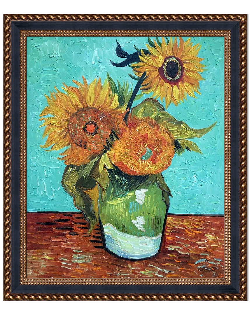 Overstock Art Sunflowers First Version Framed Oil Reproduction Of An Original Painting By Vincent Van Gogh