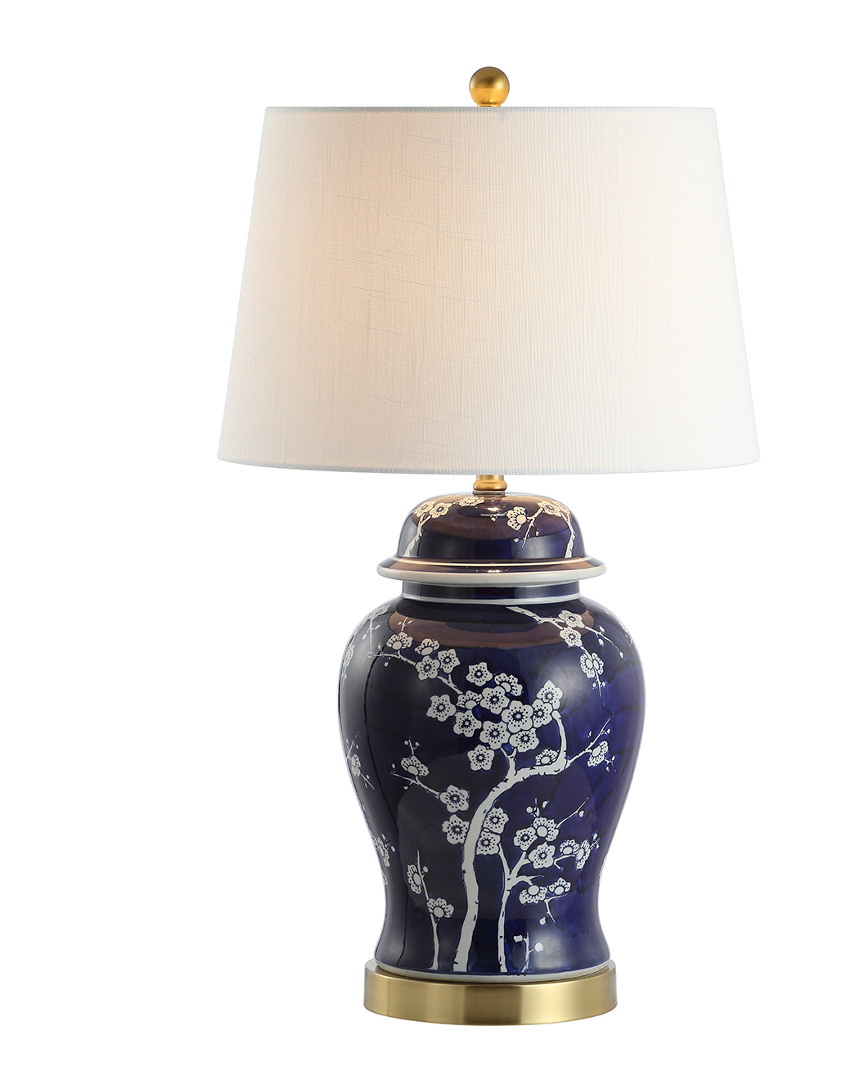 Jonathan Y Designs Gracie 29.5in Ginger Jar Led Table Lamp In Blue