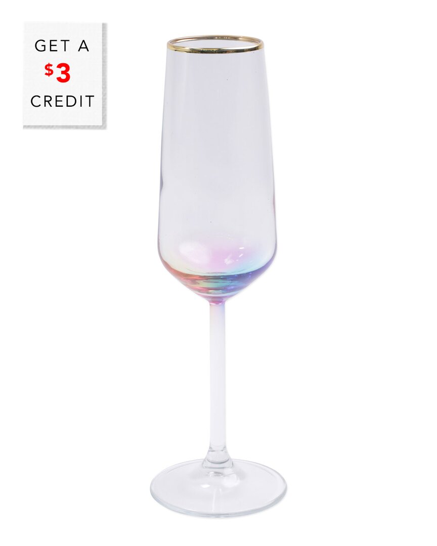 Vietri Viva By  Rainbow Champagne Flute With $3 Credit In Multi