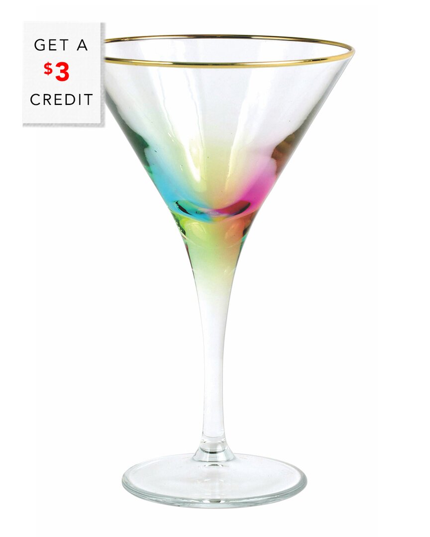 Vietri Viva By  Rainbow Martini Glass With $3 Credit In Multi