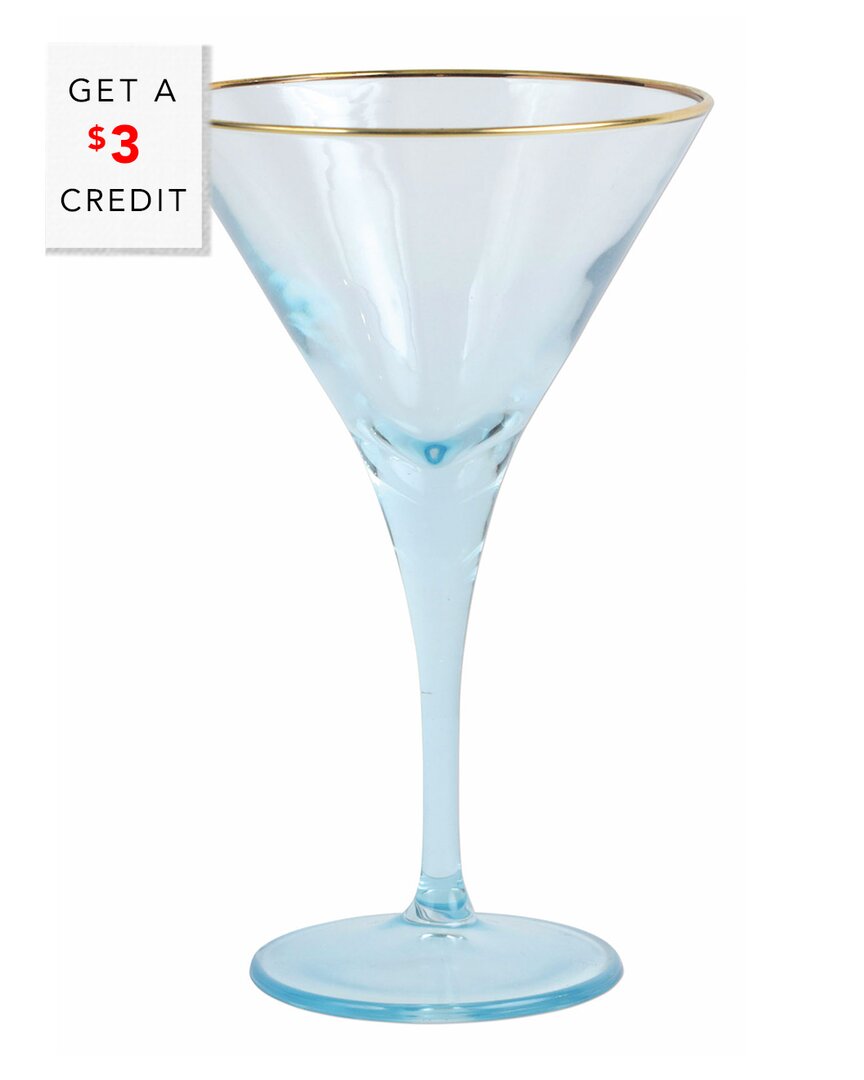 Vietri Viva By  Rainbow Turquoise Martini Glass With $3 Credit