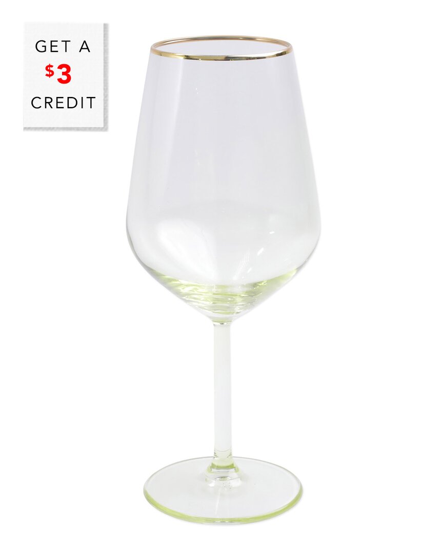 Vietri Viva By  Rainbow Yellow Wine Glass With $3 Credit