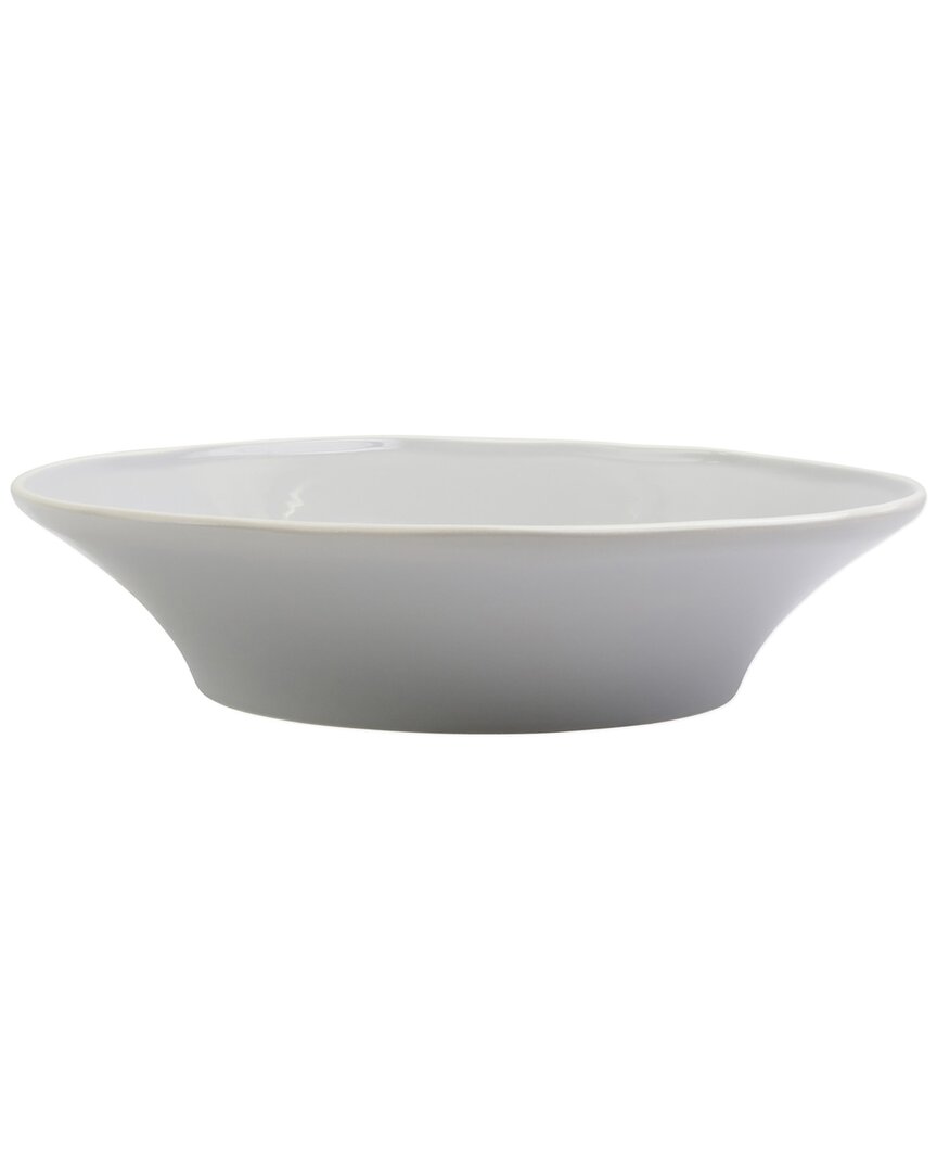 Vietri Chroma Light Gray Shallow Bowl In Gray