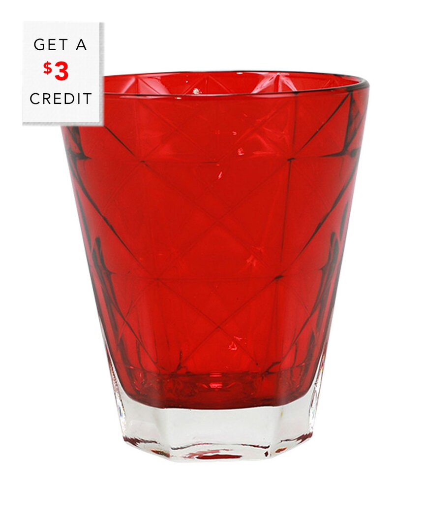 Vietri Dnu Unprofitable Viva By  Prism Red Short Tumbler With $3 Credit