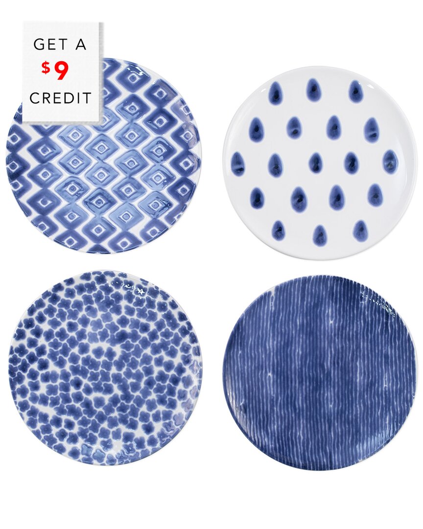 Vietri Viva By  Santorini Assorted Dinner Plates Set Of 4 Dinner Plates With $10 Credit In No Color
