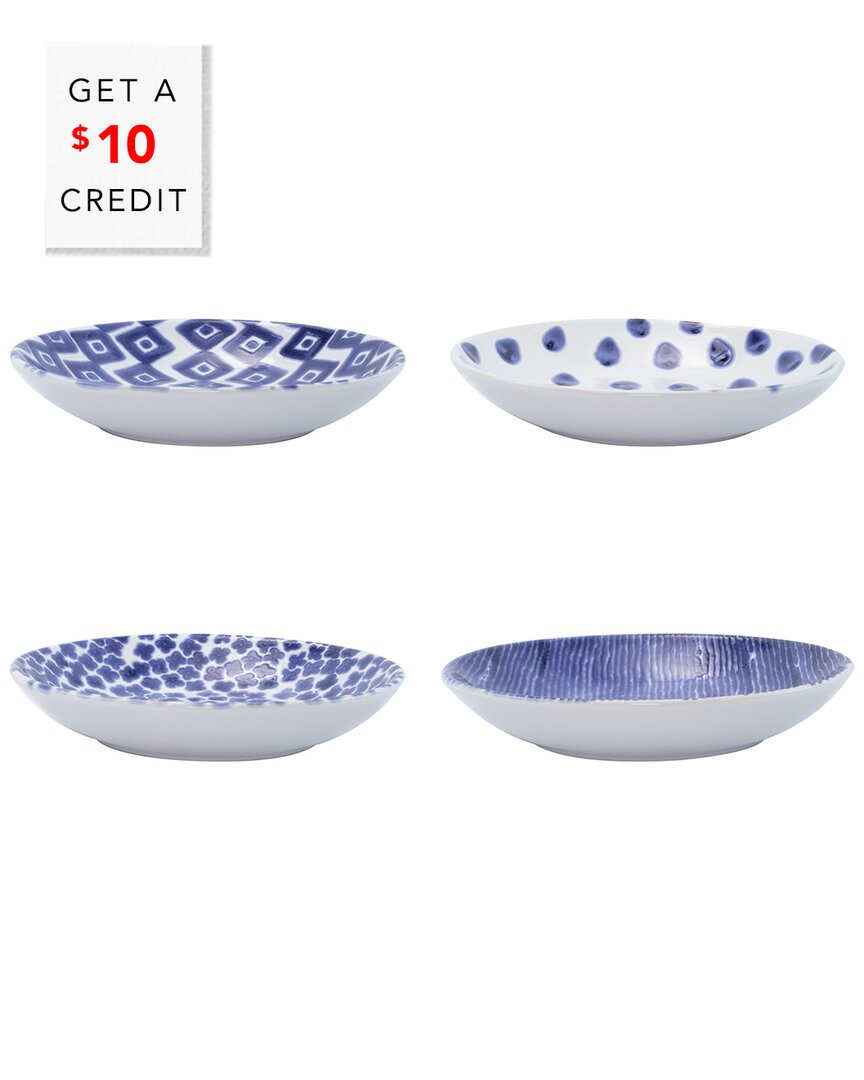 Vietri Viva By  Santorini Assorted Pasta Bowls Set Of 4 Pasta Bowls With $10 Credit In No Color