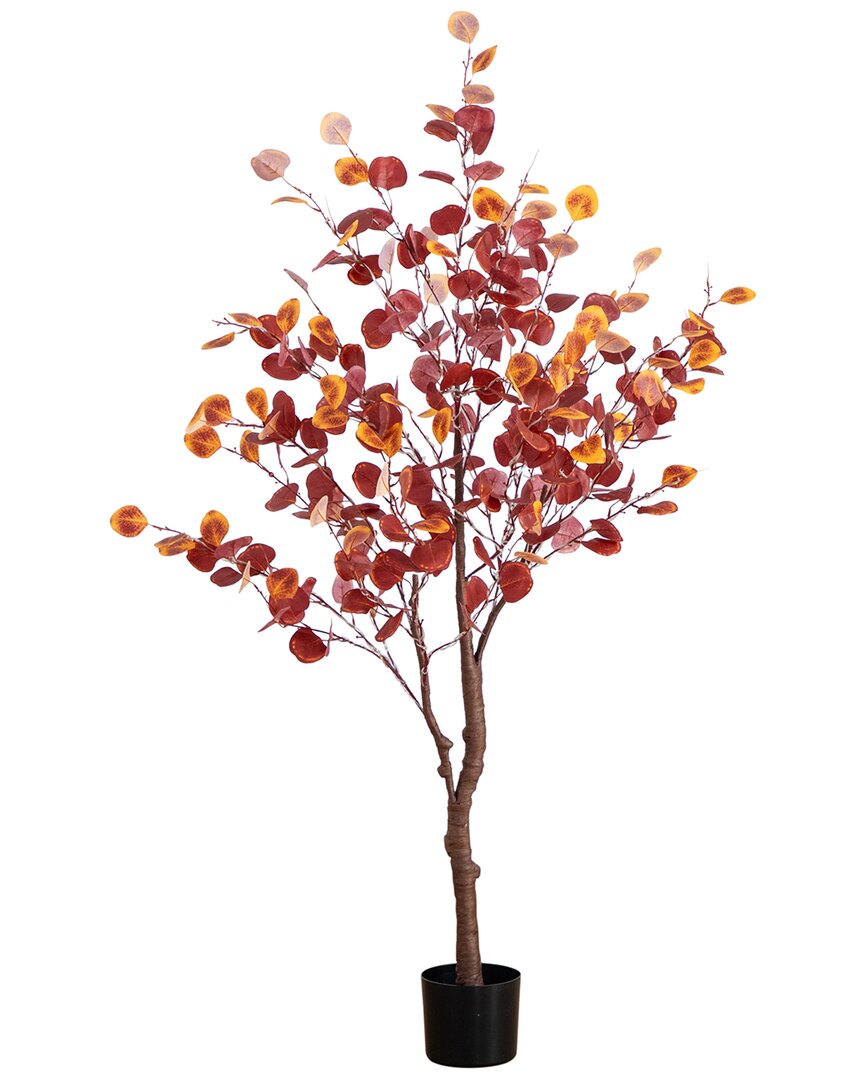 NEARLY NATURAL NEARLY NATURAL 5FT PRE-LIT AUTUMN EUCALYPTUS ARTIFICIAL FALL TREE WITH 220 WARM WHITE LED LIGHTS