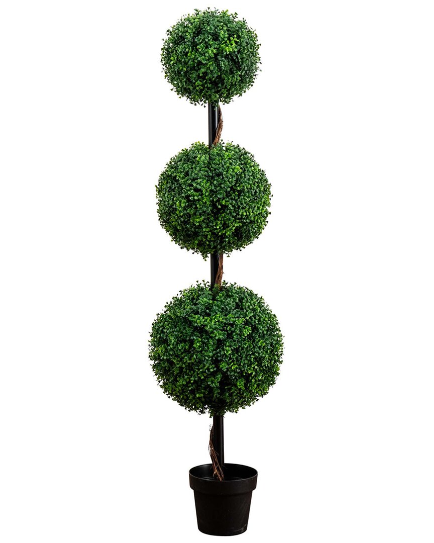 NEARLY NATURAL NEARLY NATURAL 5FT ARTIFICIAL TRIPLE BALL BOXWOOD TOPIARY TREE (INDOOR/OUTDOOR)