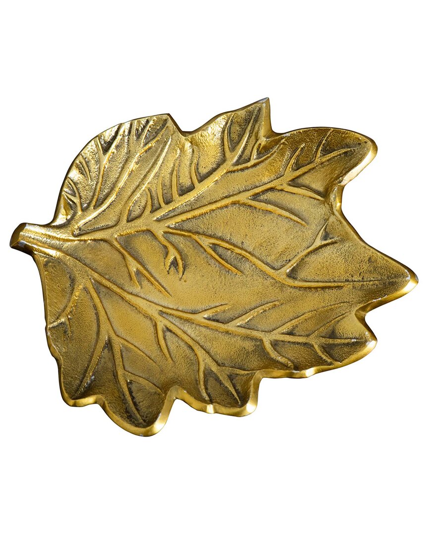 Nearly Natural 10in. Gold Tree Of Life Leaf Decorative Accent Tra