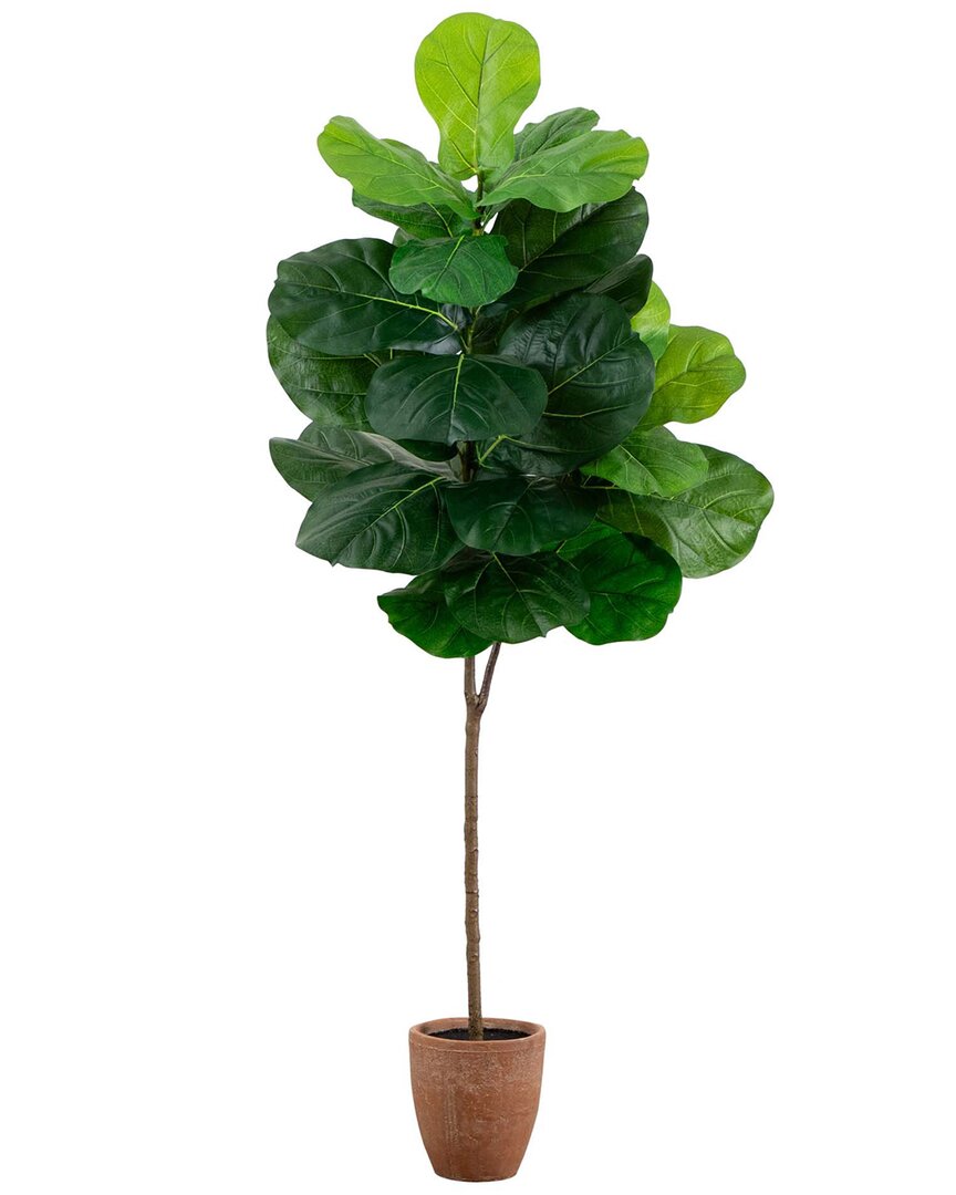NEARLY NATURAL NEARLY NATURAL 6FT ARTIFICIAL GIANT LEAF FIDDLE LEAF FIG TREE IN DECORATIVE  PLANTER WITH REAL TOUCH 