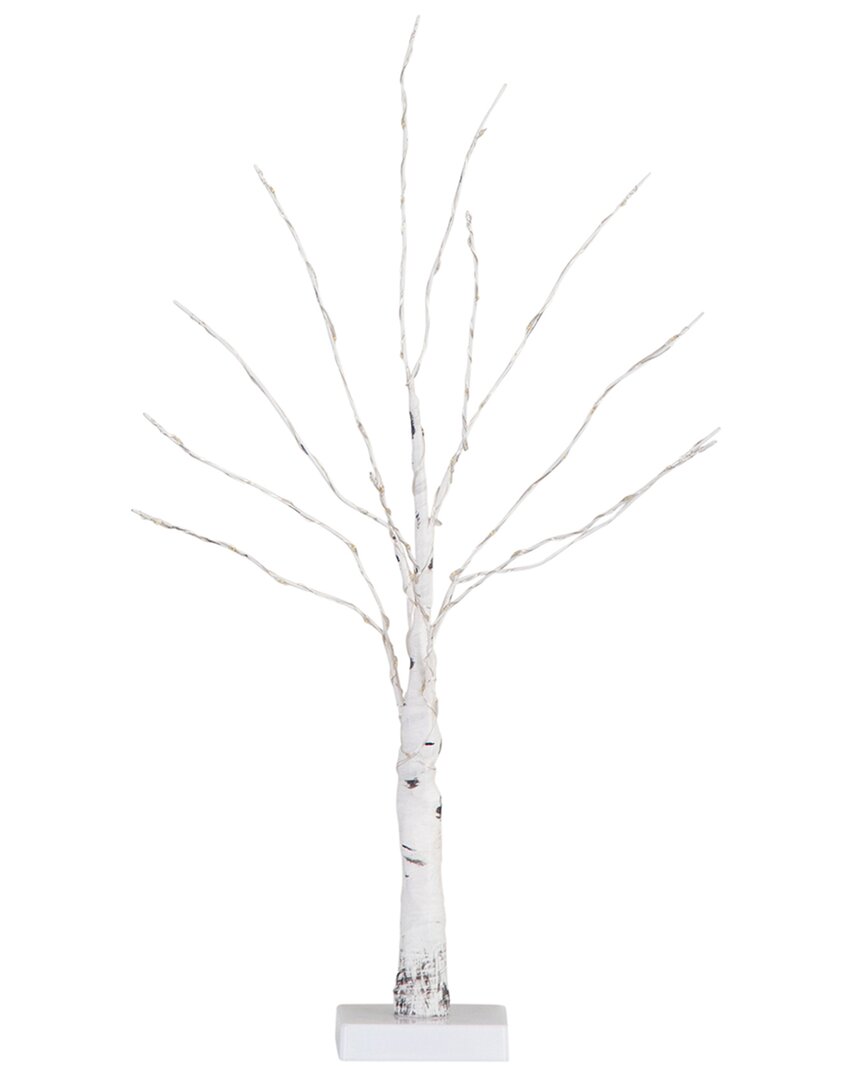 Shop Nearly Natural 2ft Pre-lit Artificial White Birch Tree With 60 Warm White Led  Lights