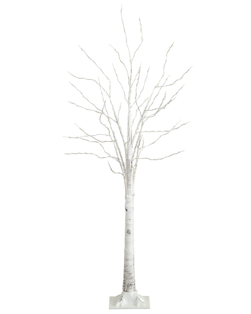 Nearly Natural 5ft Pre-lit Artificial White Birch Tree With 240 Warm White Led Lights In White