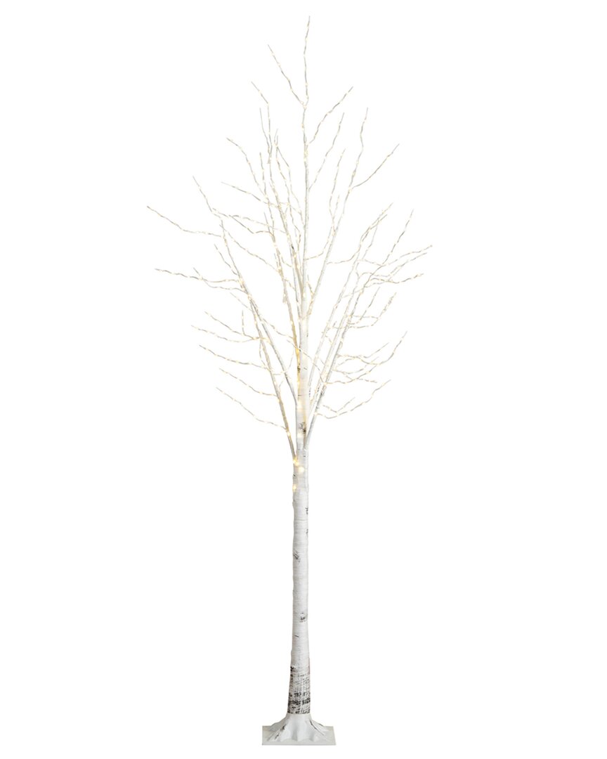 Shop Nearly Natural 8ft Pre-lit Artificial White Birch Tree With 500 Warm White Led  Lights