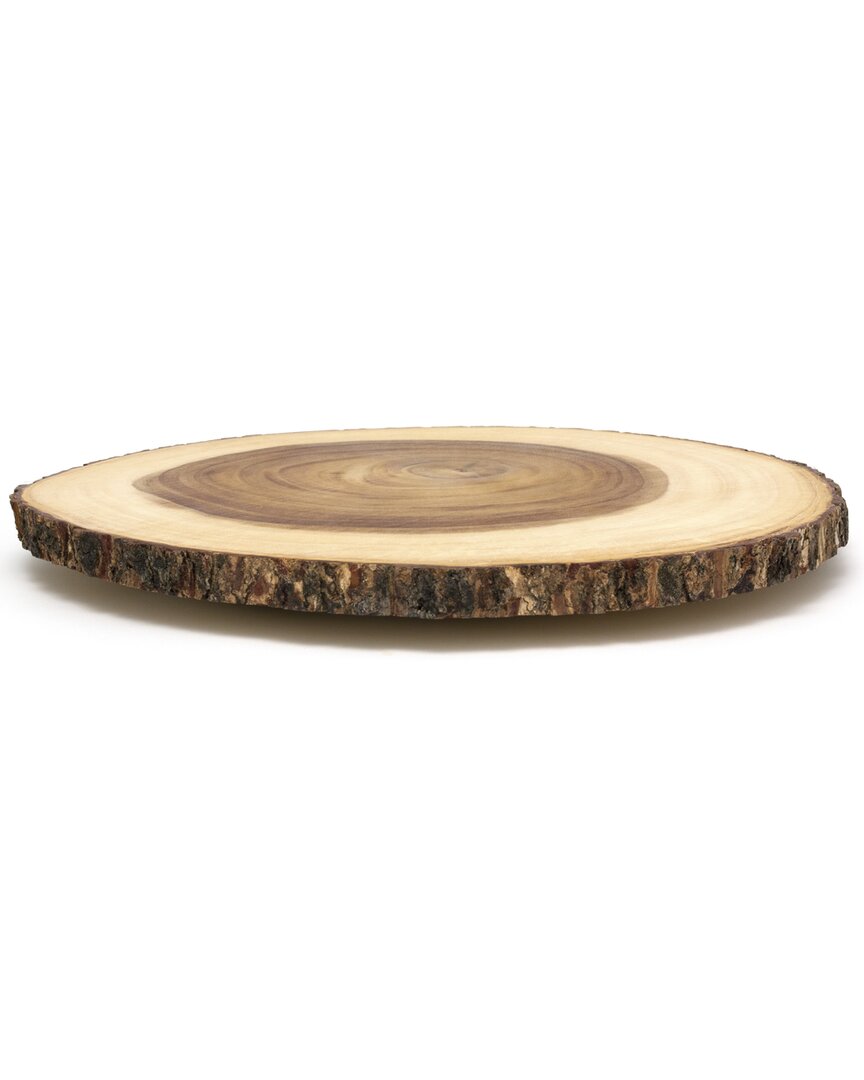 Lipper International Acacia Bark Slab Lazy Susan In Brown