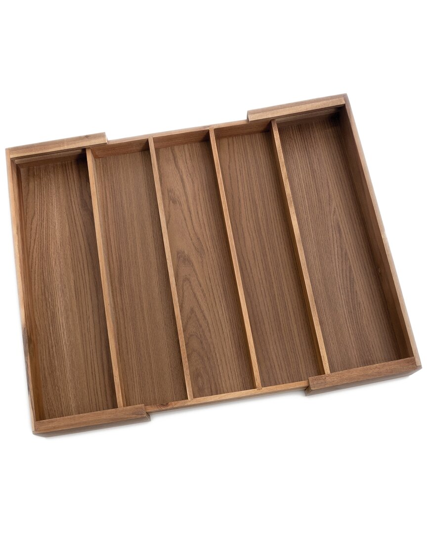 Lipper International Acacia Expandable Cutlery Holder In Brown